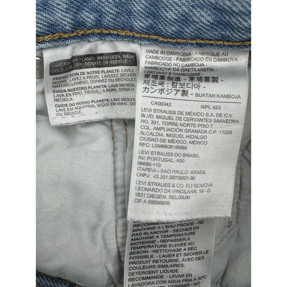 Levi's 501 Women's High Rise Cut Off Blue Denim Shorts Button Fly Size 27W - Picture 6 of 10